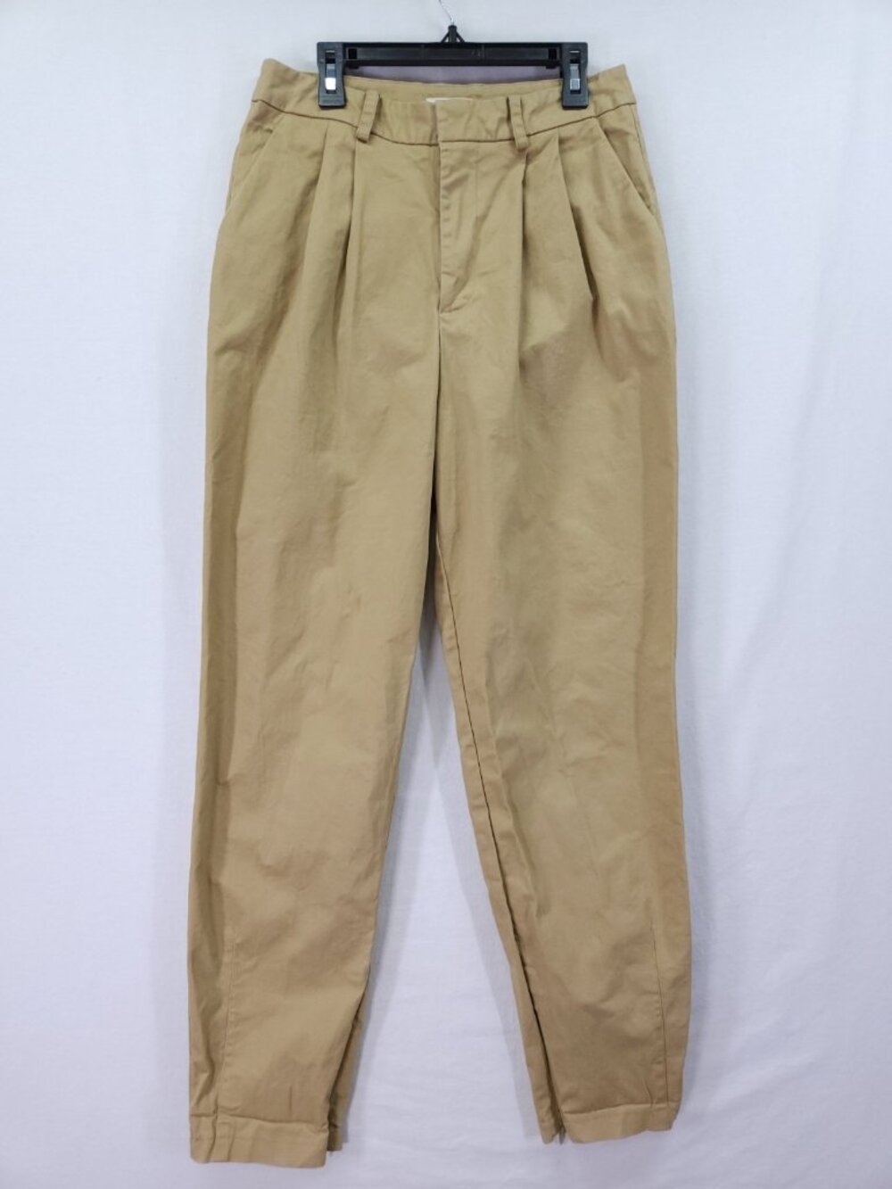 Avec Les Filles Womens Size 4 Pleated Front Tapered Chino Pants Academia Tan
